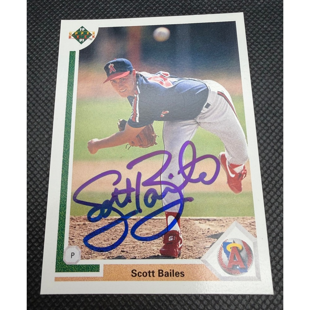 Scott Bailes Hand Signed 1991 Upper Deck #190 California Angels Auto Mint Card